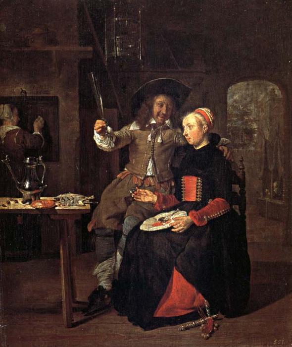 Gabriel Metsu Self-Portrait with his Wife Isabella de Wolff in an Inn China oil painting art